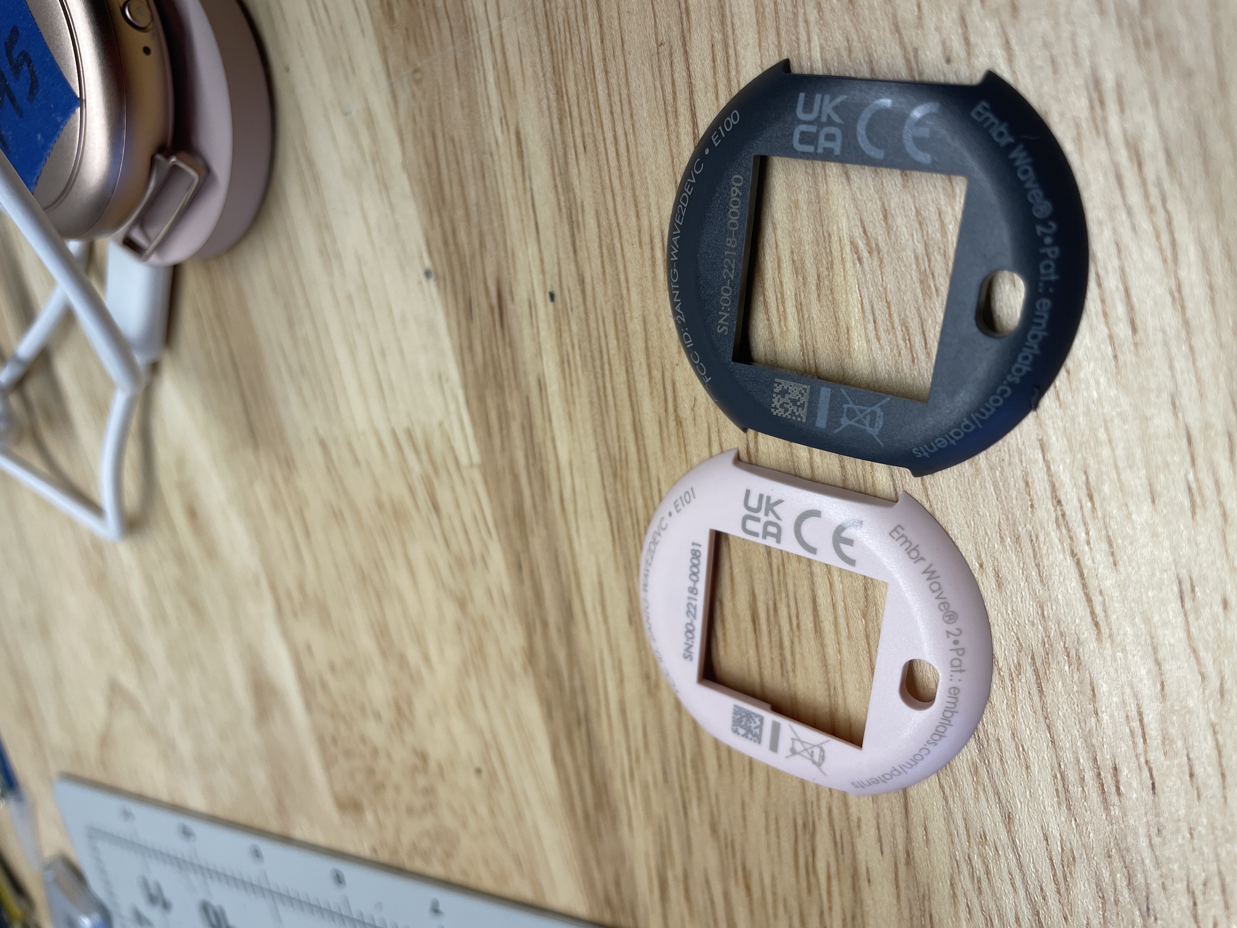 Pad printed markings on housing — both colorways