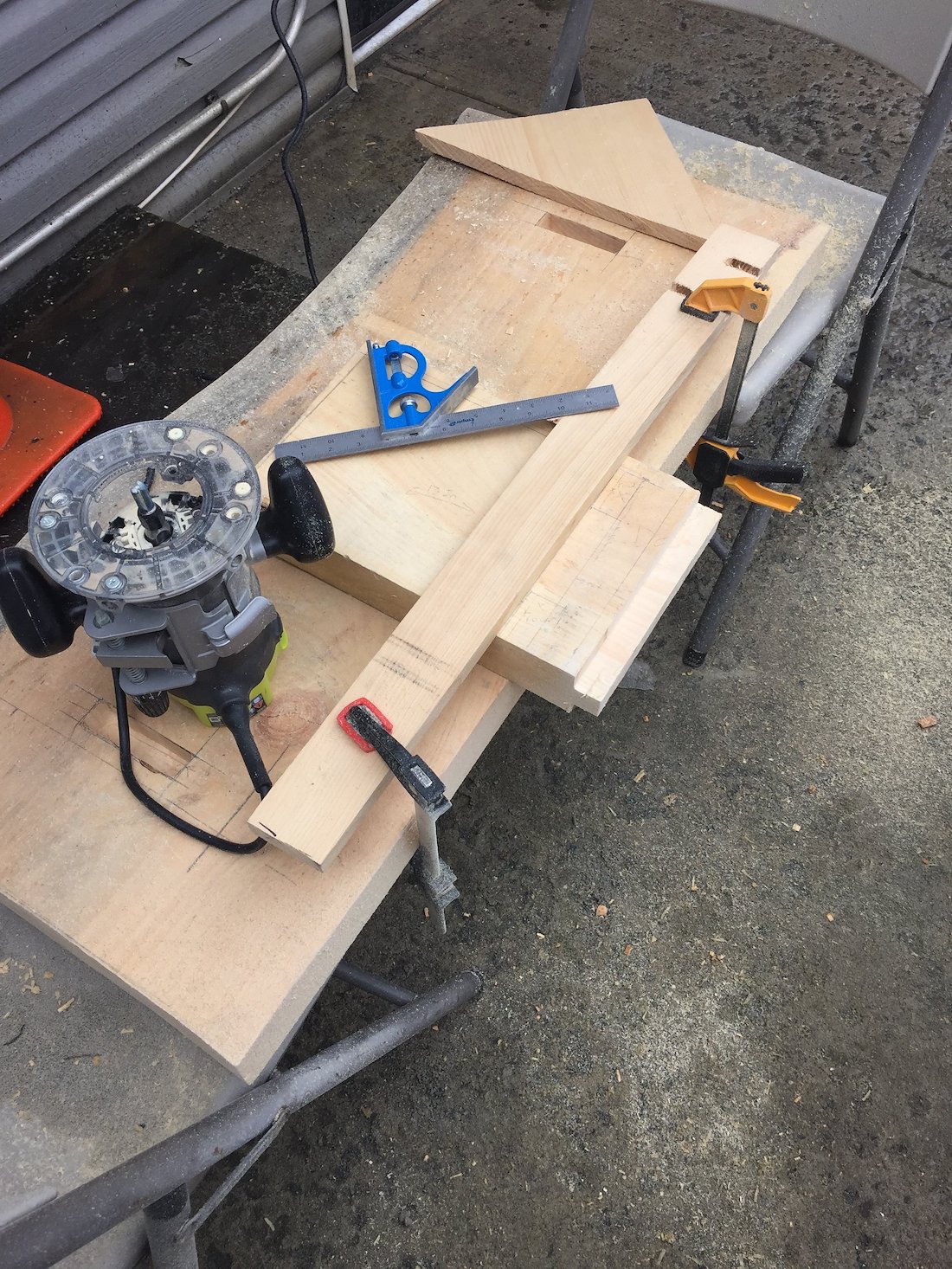 Finished farmhouse bench