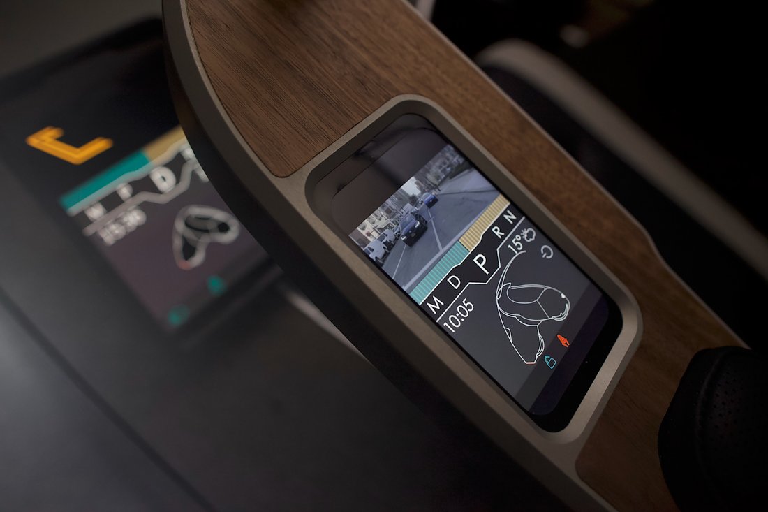 Armrest controls closeup